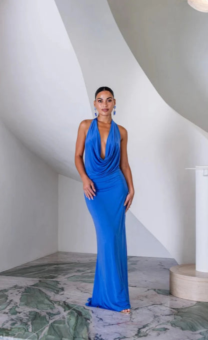 Sneaky Link Saint Plunge Maxi Dress Sapphire