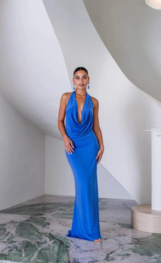 Sneaky Link Saint Plunge Maxi Dress Sapphire
