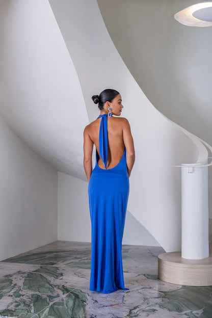 Sneaky Link Saint Plunge Maxi Dress Sapphire
