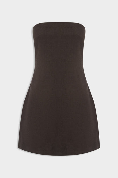 Venroy Linen Strapless Mini Dress