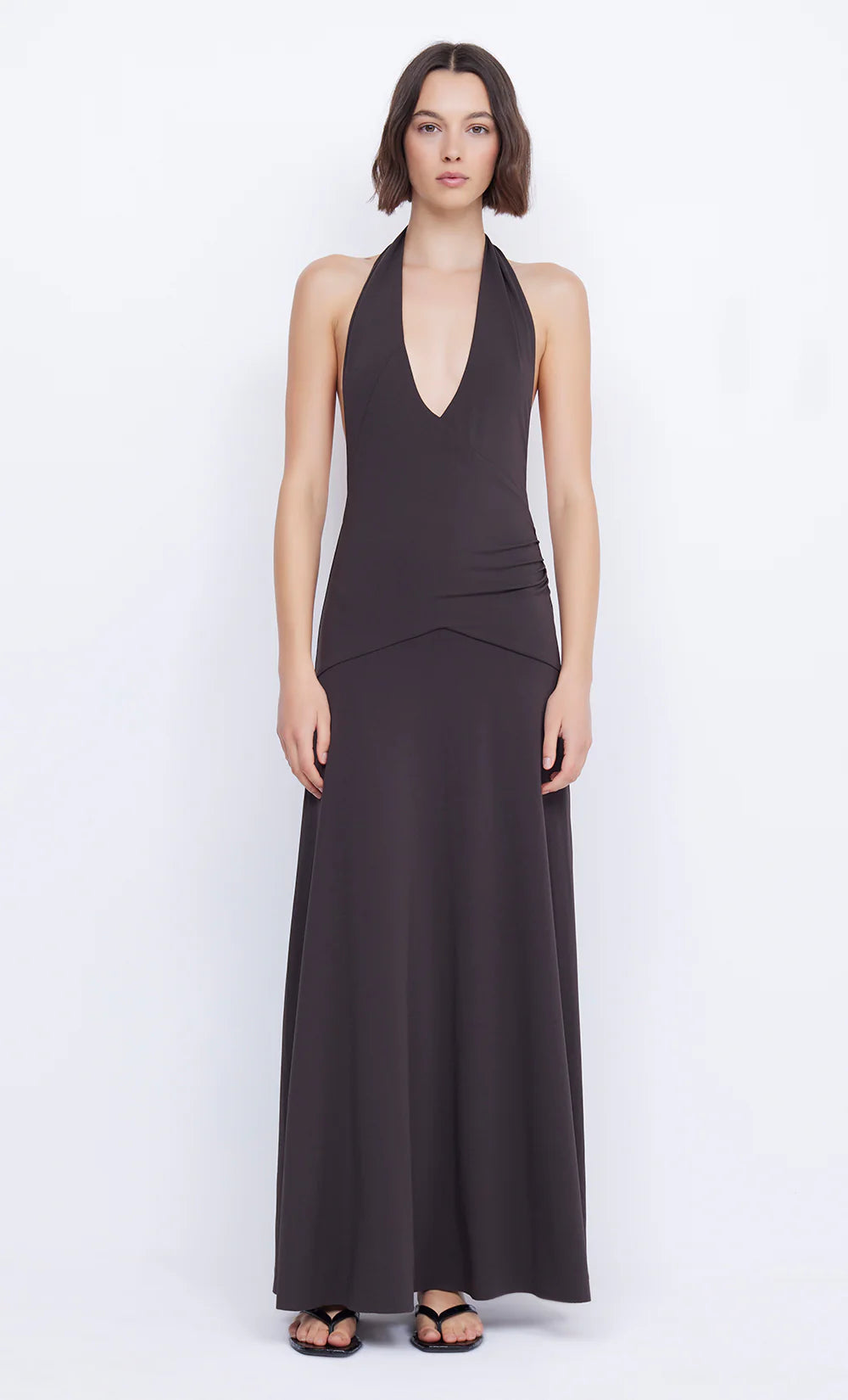 Bec & Bridge Blanche Halter Maxi Dress Espresso