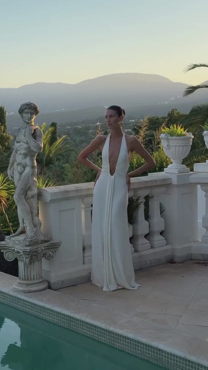 Misha Jennifer Cupro Maxi Dress Ivory