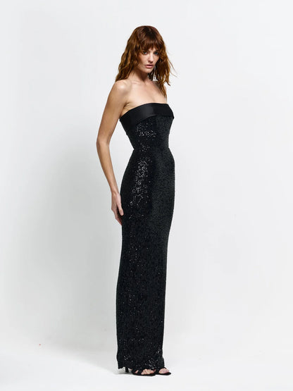 Effie Kats Thalia Gown Black Sequin